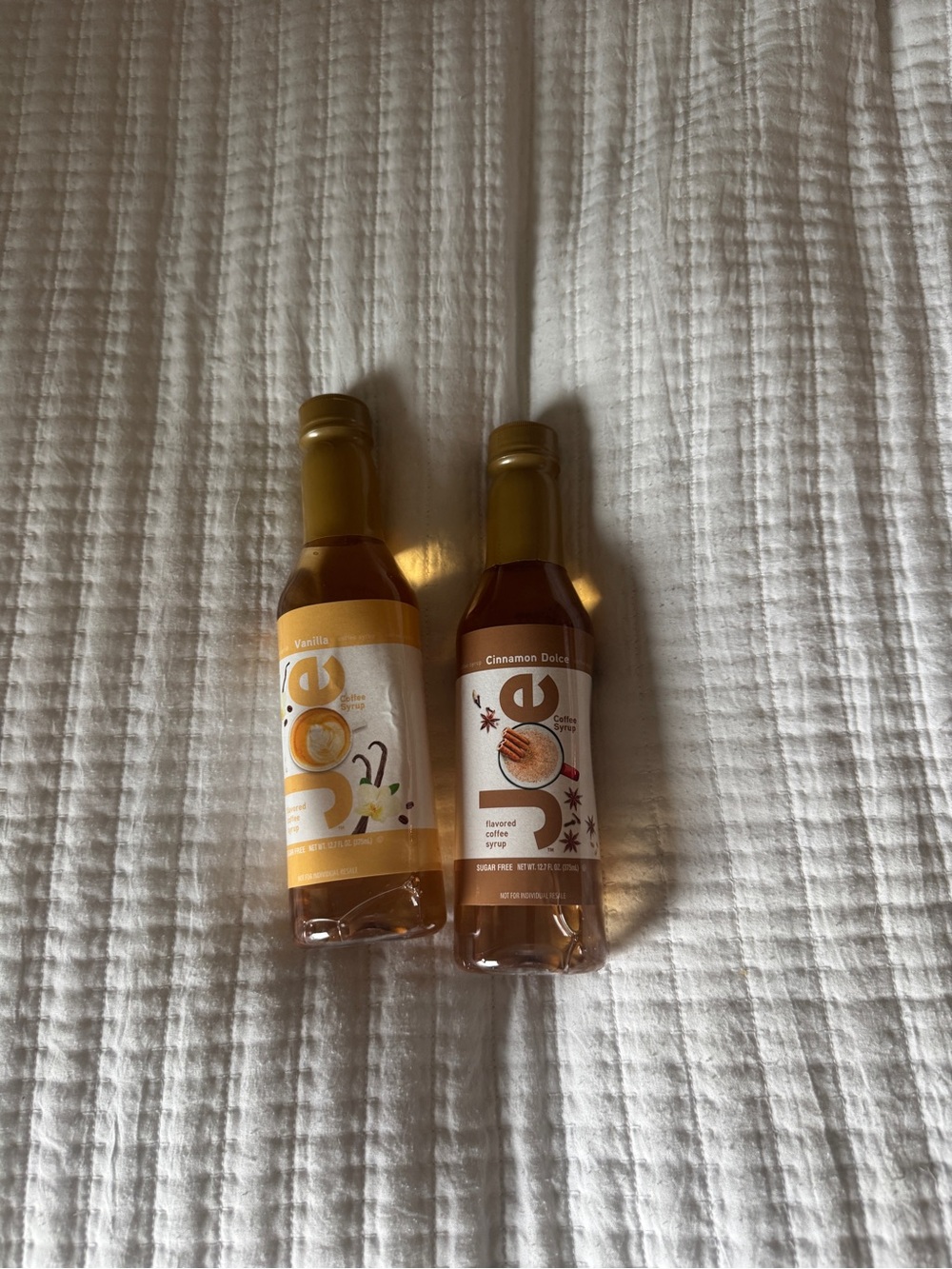 Joe's Sugar Free Coffee Syrup 2 Pack Vanilla & Cinnamon Dolce 12.7 oz Bottles